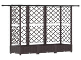 Raised Bed with Trellis and Roof Brown 164 x 40 x 123 cm PP 42032522
