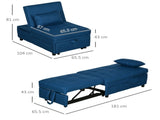 Convertible Chair Bed with Padding Seat, 4-in-1 Multi-Functional Sleeper Sofa Bed, Recliner with T3398P377935