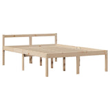 ZNTS Bookcase Bed without Mattress 150x200 cm King Size Solid Wood Pine 3321971
