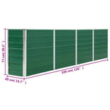 Raised Garden Bed 320x40x77 cm Galvanised Steel Green 47049