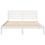 Bed Frame with Headboard White 140 x 200 cm Solid Pine Wood 872288