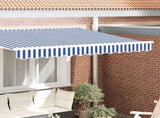Awning Valance Blue and White 230 x 20 cm Canvas 42000666