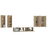 6 Piece TV Cabinet Set Sonoma Oak Engineered Wood 3114344