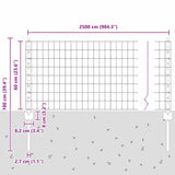 Fence and Post Grey 0.6 x 25 m Steel 3336100