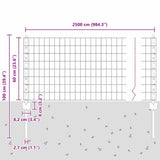 Welded Wire Fence 25 x 0.6 m PVC-Coated Steel Green 3336010