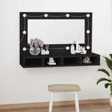 Mirror Cabinet with LED Black 90x31.5x62 cm 833488
