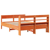Bed Frame without Mattress Wax Brown 135x190 cm Solid Wood Pine 3306944