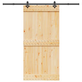 Sliding Door with Hardware Set 100x210 cm Solid Wood Pine 3332687