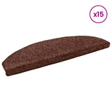 Self-adhesive Stair Mats 15 pcs Brown 80 x 24.5 x 3.5 cm 42038654