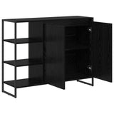 Side Cabinet Black Oak 96.5 x 30 x 75 cm Engineered Wood 886612