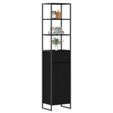 Bathroom Cabinet Black Oak 40 x 30 x 180 cm Engineered Wood 886492
