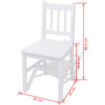 Five Piece Dining Set Pinewood White 242957