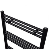 Bathroom Heating Towel Rail Radiator Straight 600x764 mm Black 141906