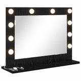 Vanity Mirror Rectangular with Mirror Black Oak 60 x 45 x 18 cm 868310