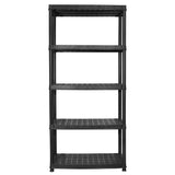 Storage Shelf 5-Tier Black 91.5x45.7x185 cm Plastic 147686