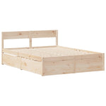 ZNTS Bed Frame without Mattress 120x190 cm Small Double Solid Wood Pine 3306399