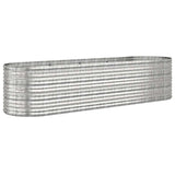 Garden Raised Bed Galvanised Steel 296x80x68 cm Silver 318962