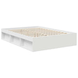 Bed Frame with Headboard White 140 x 190 cm Solid Pine Wood 3411010