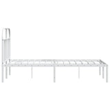 Bed Frame White Powder-Coated Steel Small Double Bed Frame 353681