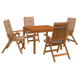 5-Piece Garden Dining Set 5 pcs Natural Solid Acacia Wood 3434617