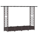 Raised Bed with Trellis and Roof Brown 203 x 40 x 123 cm PP 42032517