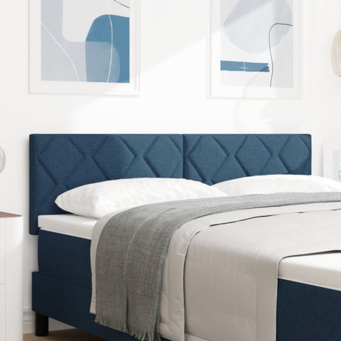 ZNTS LED Headboard Diamond Blocks Design Blue 144 cm Fabric 3338219