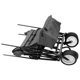 ZNTS Folding Hand Trolley with Canopy Steel Grey 145512