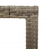 Garden Table with Glass Top Grey 90x90x75 cm Poly Rattan 365526