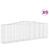 Arched Gabion Baskets 9 pcs 400x50x120/140 cm Galvanised Iron 3145976