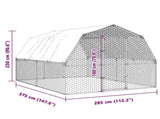 Chicken Cage with Roof and Door Silver Galvanised Steel 3294911