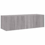 TV Wall Cabinet with LED Lights Grey Sonoma 100x35x31 cm 837300