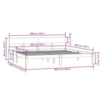 Bed Frame without Mattress Grey Solid Wood 200x200 cm 810169