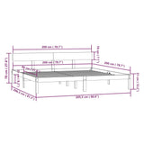 Bed Frame without Mattress Grey Solid Wood 200x200 cm 810169