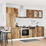 ZNTS 8 Piece Kitchen Cabinet Set Kalmar Old Wood Engineered Wood 3314809