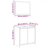 2 Piece Bathroom Furniture Set Grey Sonoma Engineered Wood 835698
