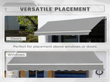 Awning Canopy Manual Retractable Porch Sun Shade Shelter 3 x 2m Light Grey T3398P317751