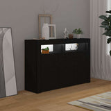Sideboard with LED Lights Black 115.5x30x75 cm 804338