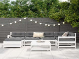7 Piece Garden Sofa Set White Solid Wood Pine 3250957