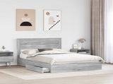 Storage Bed Grey Sonoma 160 x 200 cm Engineered Wood 3409902