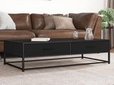 Coffee Table Black 100x50x35 cm Engineered Wood and Metal 848779