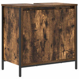 2 Piece Bathroom Furniture Set Smoked Oak Engineered Wood 3328391