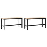 Dining Benches 2 pcs Natural 100 x 32.5 x 49 cm Solid pine wood 873787