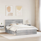 Bed Frame Grey Sonoma 160 x 200 cm Solid Pine Wood 3410988