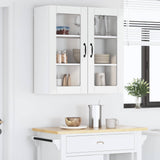 Wall Glass Cabinet LUCCA High Gloss White 80 x 31 x 80 cm 885069