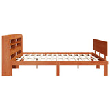 Bed Frame with Headboard 2 pcs Wax Brown Solid Pine Wood 3422719
