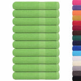 Towels 10 pcs Apple Green 100x200 cm 360 gsm 100% Cotton 137036