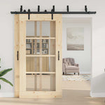 Sliding Door Hardware Kit 213,5 cm Steel Black 3295720