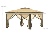 3.3 x 3.3m Pop Up Gazebo, Double Roof Foldable Canopy Tent with Zipped Mesh Sidewalls, Height T3398P318790