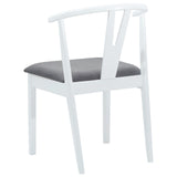 Dining Chair 2 pcs White and Grey Solid Rubber Wood 42020406