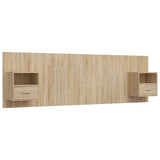 Bed Headboard with Cabinets Sonoma Oak Engineered Wood 3115718